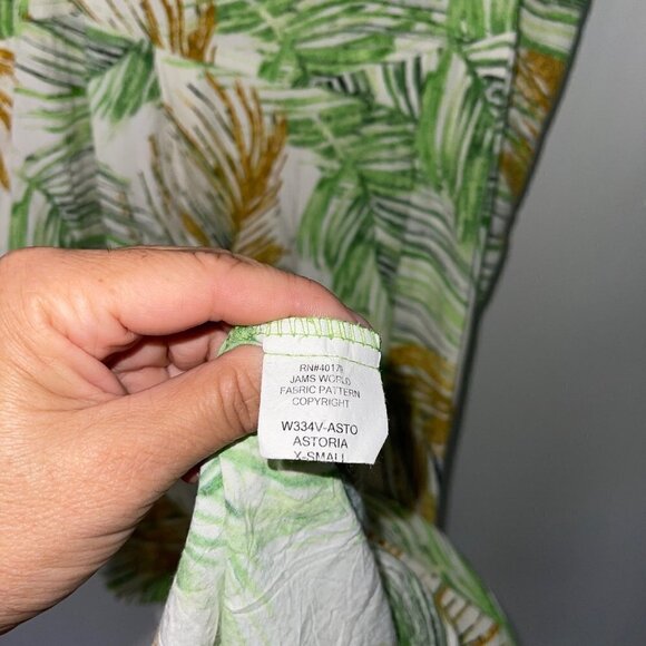 Jams World Vintage Astoria Midi Summer Dress Size Extra Small White Green Rayon - Picture 6 of 11